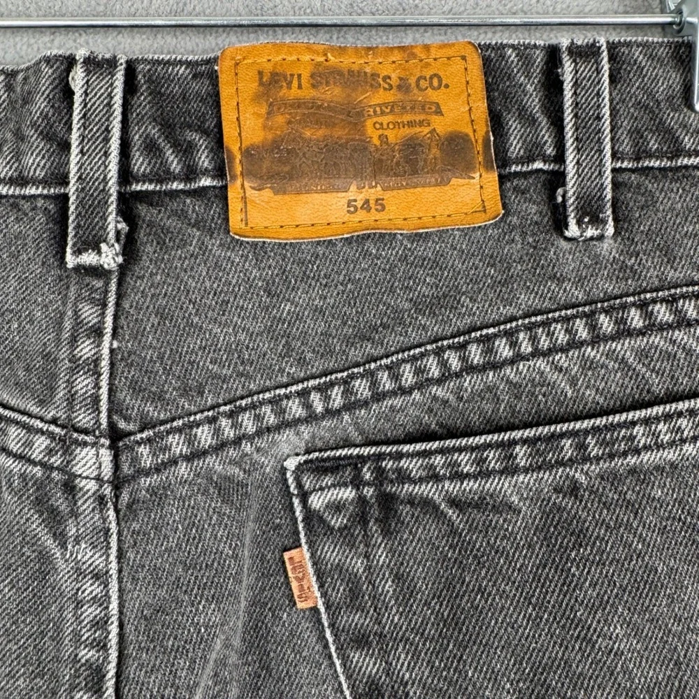 Levi Strauss Signature 545 Loose Fit Jeans Mens 40x28 Black Straight Orange Tab